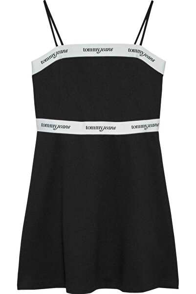 Tommy Hilfiger Tjw Stripe Detailed Thin Strap Mini Women's Black Dress Dw0Dw2...