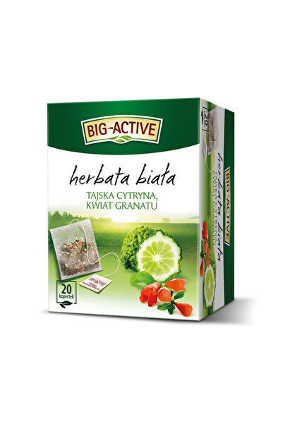 Generic Brand Ceai alb Big Active, cu Lamaie si Floare de Rodie, 20 plicuri, 30g