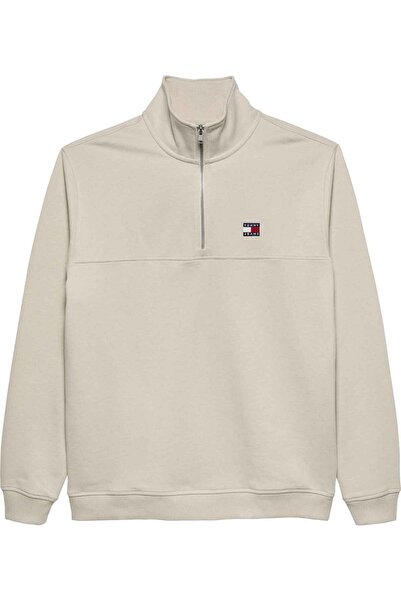Tommy Hilfiger Tjm Normal Cut Embroidered Half Zipper Men's White Sweatshirt ...