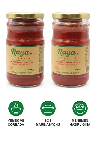 Raya Organik Organik Domates Salçası 2'li Set (650gr * 2 ) Katkısız Koruyucusuz Geleneksel Üretim
