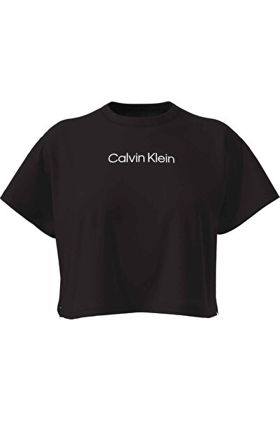 Calvin Klein Women's Black T-Shirt with Brand Logo, Suitable for Daily Use