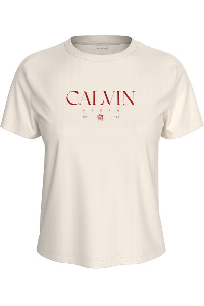 Calvin Klein Kadın Marka Logolu Günlük Kullanıma Uygun Bbeyazz T-Shirt