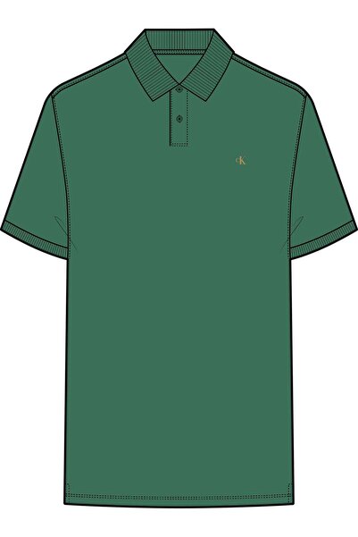 Calvin Klein Men's Regular Fit 100% Cotton Ck Logo Short Sleeve Green T-Shirt