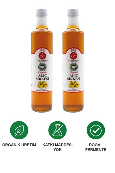 Atatürk Orman Çiftliği Organik Alıç Sirkesi 2'li Set (2 x 500 ml) Doğal Fermente Katkısız