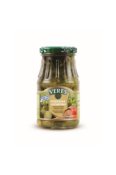veres Gustare din castraveti cu mustar si ardei 300g, fara gluten, sterilizata