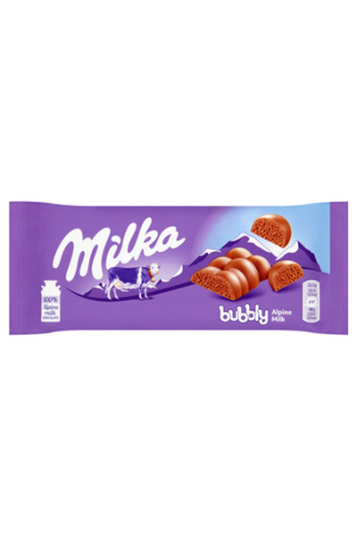 Milka Ciocolata aerata cu lapte, Milka, 90g