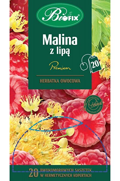 Bifix Ceai Premium, Malina cu Lipa, set 20x2g, fructe si plante, 40g