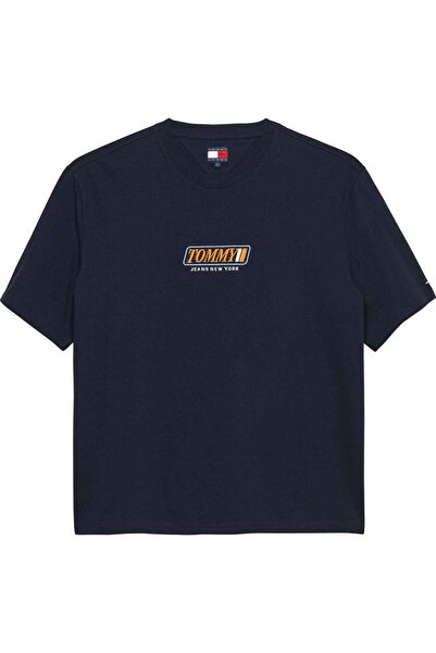 Tommy Hilfiger Men's Brand Logo T-Shirt in Navy Blue, Suitable for Daily Use