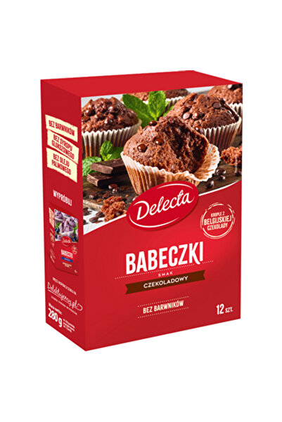 Delecta Amestec pentru briose cu ciocolata, Delecta, 280g, set cu 12 forme de...