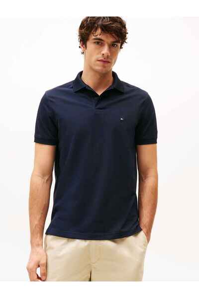 Tommy Hilfiger Erkek Marka Logolu Günlük Kullanıma Uygun Lacivert Polo Yaka T...
