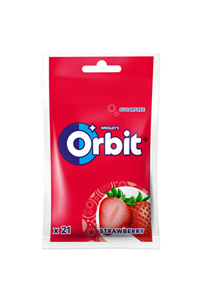 Orbit Guma de mestecat fara zahar, aroma de capsuni, 29 g (set de 21 drajeuri)
