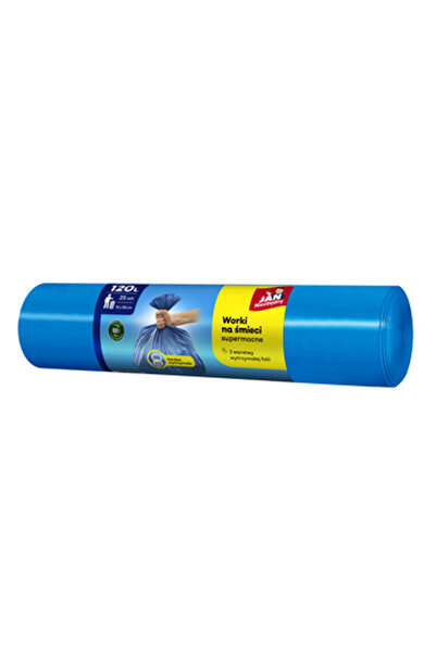 JAN NIEZBĘDNY Saci de gunoi, 120 l, 25 bucati, Plastic, Albastru