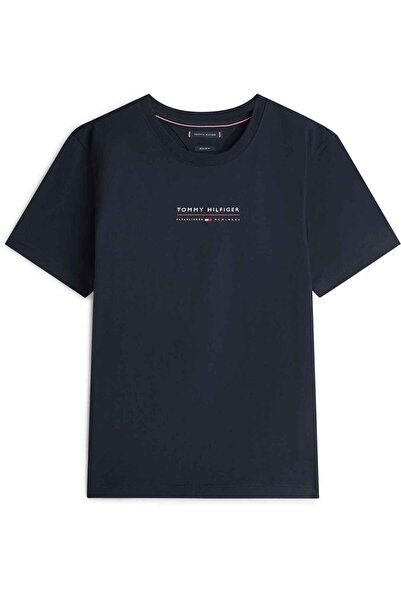 Tommy Hilfiger Men's Brand Logo T-Shirt in Navy Blue, Suitable for Daily Use