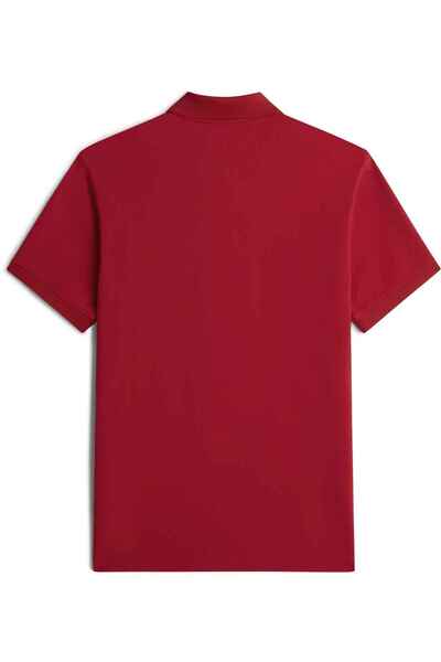 Tommy Hilfiger Men's Brand Logo Red Polo Collar T-Shirt Suitable for Daily Use