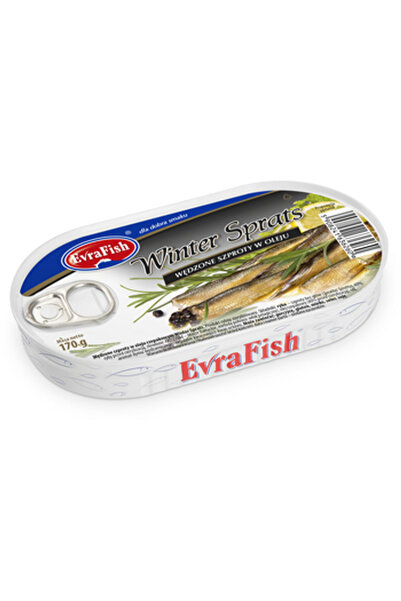Evrafish Conserva de peste EVRAFISH, sproti afumati in ulei, 170 g