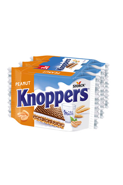 Knoppers Napolitane cu alune Knoppers, 80g, cu ciocolata, gust de lapte, set ...