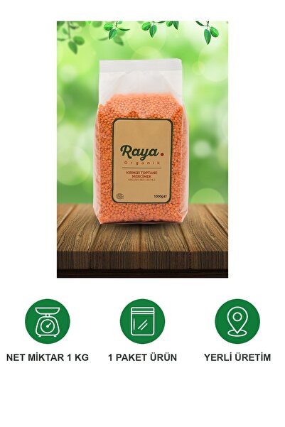 RAYA Organik Kırmızı Tane Mercimek 1 kg Doğal Katkısız Yerli Üretim