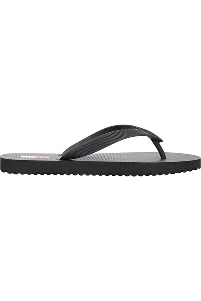 Tommy Hilfiger Men's Brand Logo Black Slippers Suitable for Daily Use