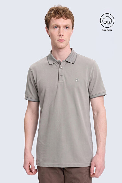 Hatemoğlu Vizon Regular Fit %100 Pamuk Polo Yaka Tişört