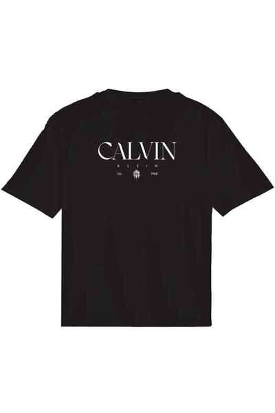 Calvin Klein Women's Black T-Shirt with Brand Logo, Suitable for Daily Use