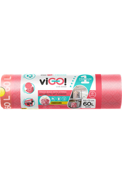 Generic Brand Saci menajeri VIGO 60L, set 10 bucati, rosu, cu banda, parfum d...