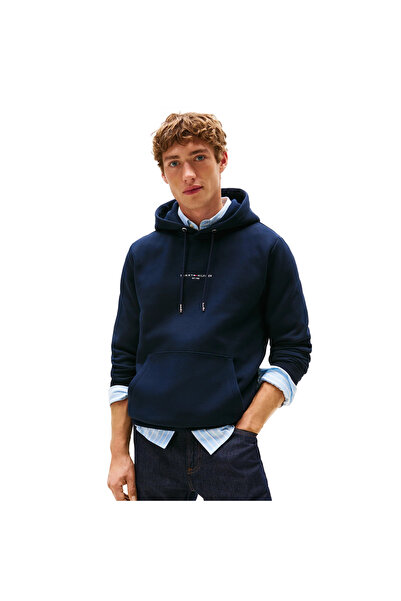 Tommy Hilfiger Men's Brand Logo Hooded Long Sleeve Navy Blue Sweatshirt Suita...