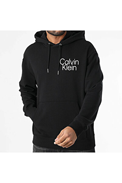 Calvin Klein سويت شيرت رجالي أسود برقبة دائرية Lv04rc288gub1_ls Eu 350terry S...