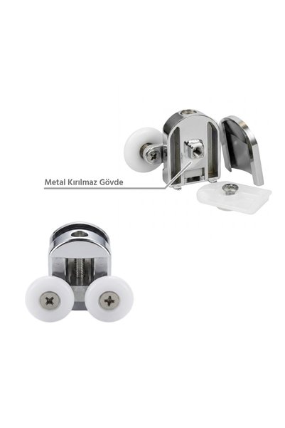 EYM Duşakabin Tekerleği Metal Gövdeli Üst Krom Teker Çapı 22 mm