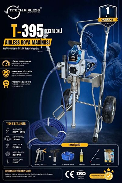 Titech Airless Sprey Teknolojileri T-395 Tekerlekli Elektrikli Airless Boya M...