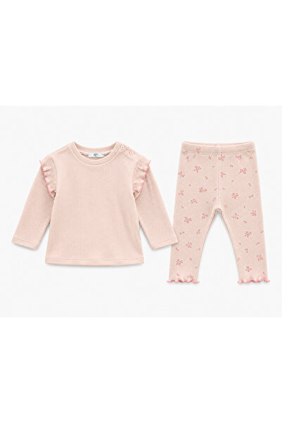 Tinymuyt Children/Baby Top and Bottom Waffle Combed Cotton Ruffle Sleeve Flor...