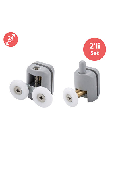 EYM Duşakabin Tekerleği 2 Li Set Gri Teker Çapı 24 mm