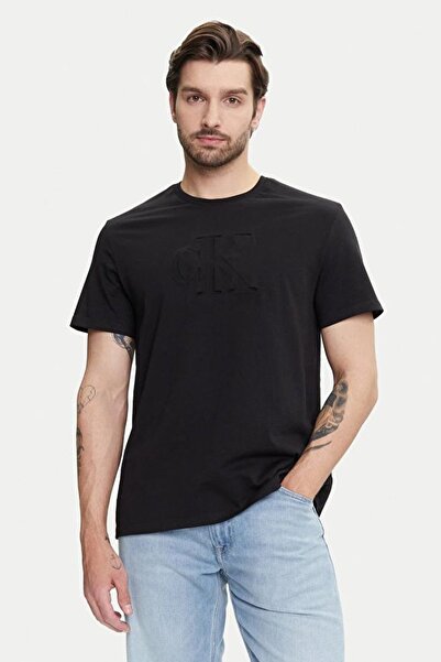 Calvin Klein Мъжка тениска с къс ръкав с релефна моно графика М