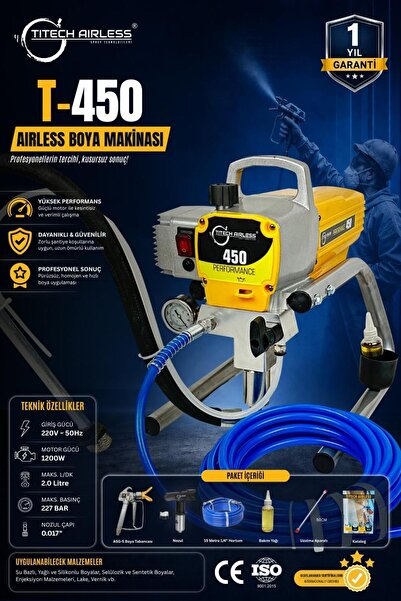 Titech Airless Sprey Teknolojileri T-450 1200W Elektrikli Airless Boya Makina...
