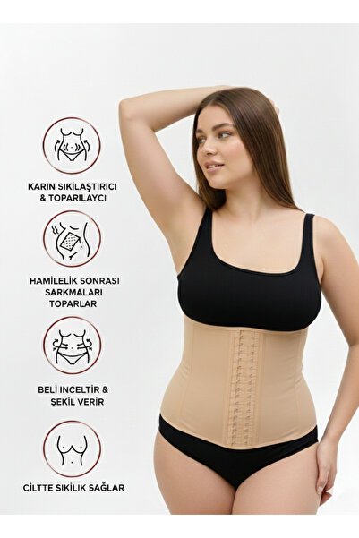 MİSTİRİK Tvigoso Model 4-Stage Strapless Latex Corset Tightens and Provides S...
