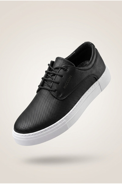 Riccon Baskılı Siyah Beyaz Erkek Sneaker 0012365