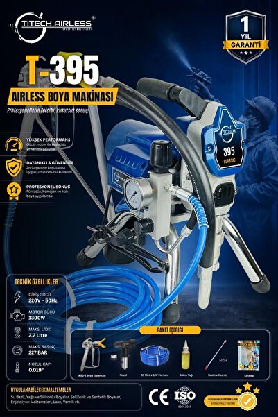Titech Airless Sprey Teknolojileri T-395 Elektrikli Airless Boya Makinası (Ka...