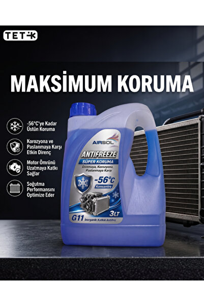 Airsol G11 Konsantre Antifriz Mavi 3 Litre -56°C
