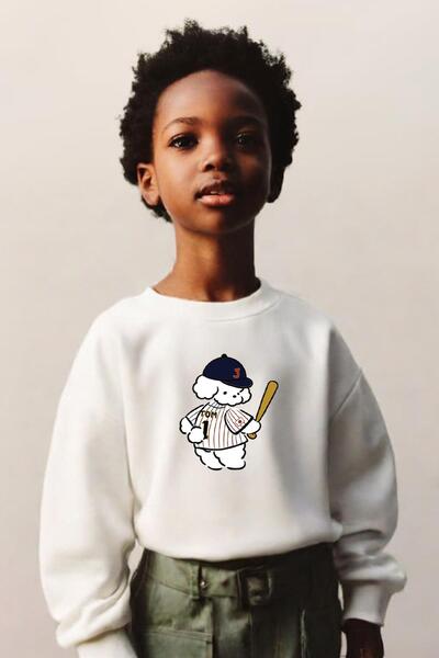 Monila Erkek Çocuk Baskılı 3 İplik Kumaş Pamuklu Sweatshirt