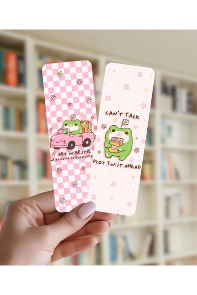 Flurina Studio Çift Taraflı Kitap Ayracı No:002 - Froggy Book Club