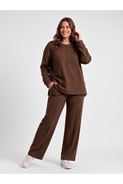 BANEGA Women's Plus Size Tracksuit Set Modal Fabric Soft Textured Pockets Det...