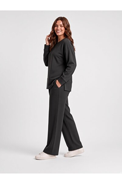 BANEGA Women's Plus Size Tracksuit Set Modal Fabric Soft Textured Pockets Det...