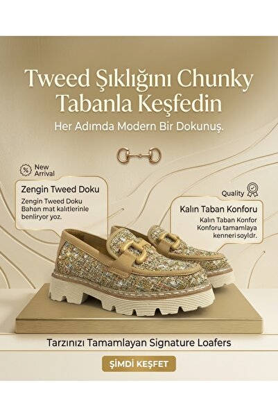 Mammamia Women's Loafer Shoes / Masculine Style Tweed Fabric / Buckle Detail ...