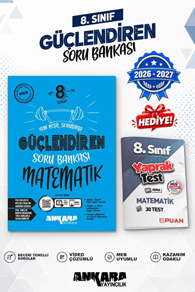 Ankara Yayıncılık 8. Sınıf Matematik Güçlendiren Soru Bankası 2026-2027 günce...