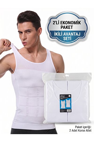FİTFORMGİYİM Comfortable Breathable Chest And Belly White Men's Athlete Corse...