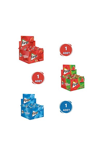 First Keskin Nane & Çilek & Karpuz Aromalı Tekli Sakız 1,7 gr - 600 Adet