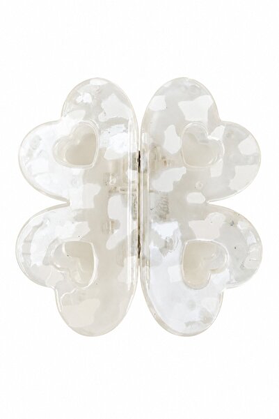nesdesignn Patterned Clover Magnet Buckle — Ecru Leopard
