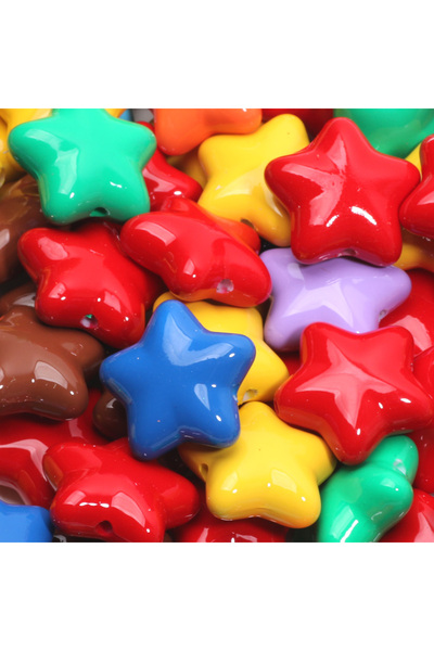 Choice C04728 10pcs 20mm Shiny ABS Star Beads Pentagram Acrylic Spacer Beads ...