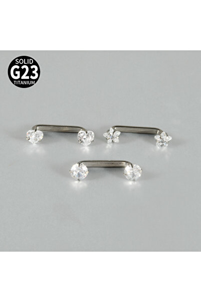 Choice Geometric Surface and Dermal 1.6X12X4mm Retainers & Hide-it Jewelry 3P...