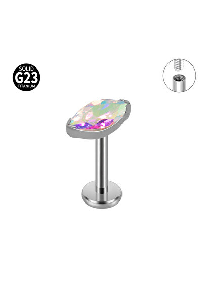 Choice Geometric body 1.2X6mm Labret, Lip Piercing Jewelry 1PC AB CZ 1/2/13PC...