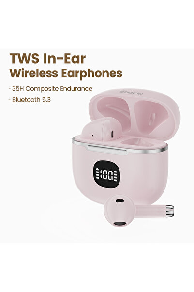 Toocki Pink Bluetooth5.3 Waterproof Headphone for Phones TWS Multi-Color Wire...